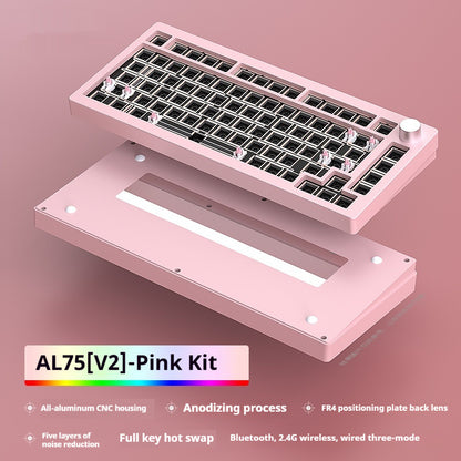 Heiji Snake Mechanical Keyboard Kit Aluminum Tuo Three-mode No Wired Bluetooth